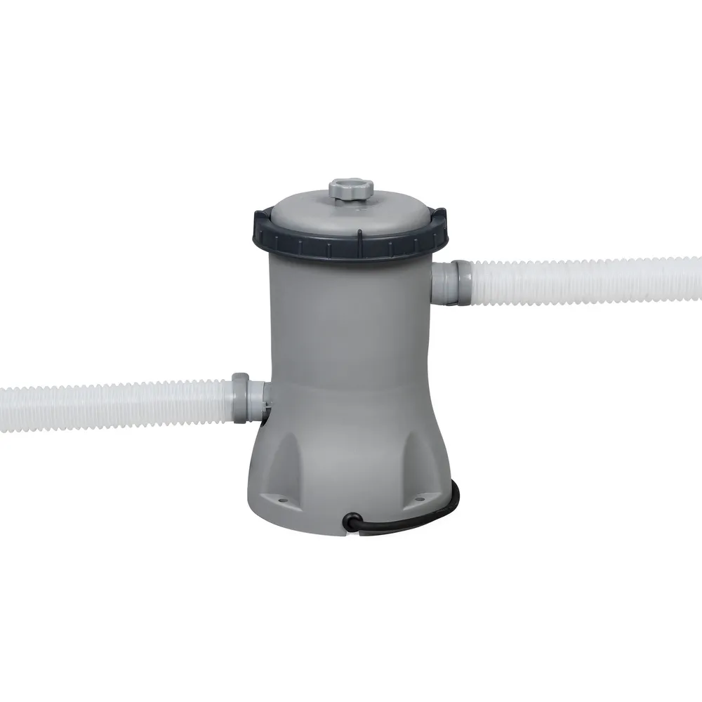 Widok pompy filtrującej z zestawem akcesoriów do podłączenia