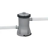 Widok pompy filtrującej z zestawem akcesoriów do podłączenia