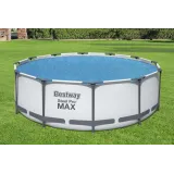 Osłona solarna 366 cm na basen ogrodowy Bestway w użyciu