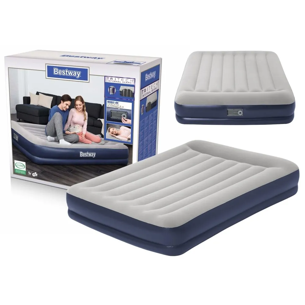 Dmuchany materac Bestway 203x152x36 cm z elektryczną pompką na kemping