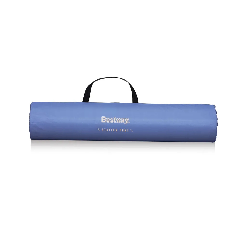 Namiot Bestway 68002 wykorzystany jako kabina prysznicowa podczas biwaku