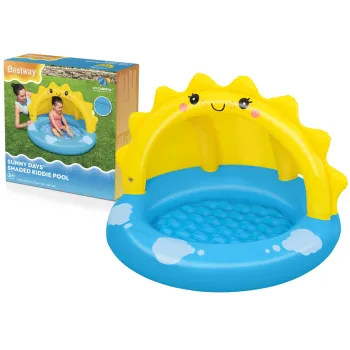 Dmuchany basen ogrodowy z daszkiem, motyw słońca, idealny do ogrodu