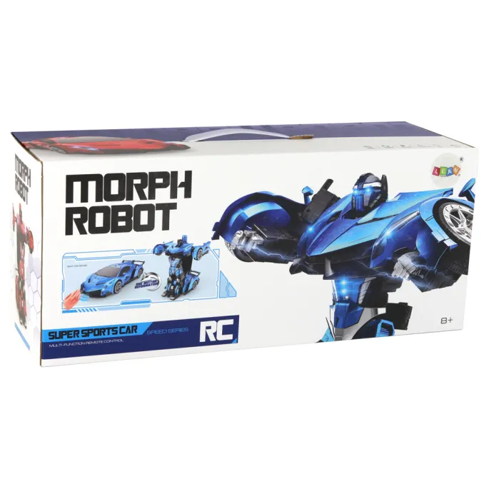 Opakowanie prezentowe z wizerunkiem niebieskiego samochodu-robota RC