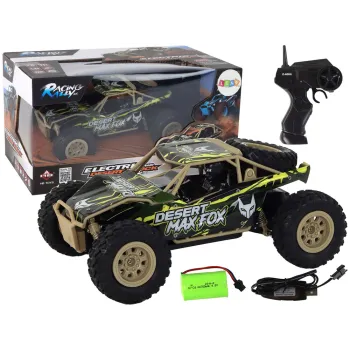 Zdalnie sterowane auto terenowe R/C w brązowo-zielonym kolorze 1:24
