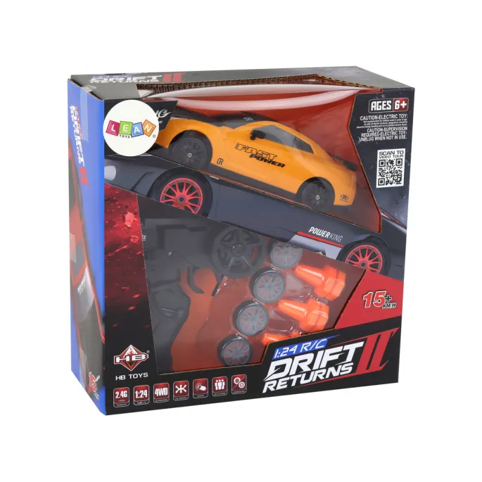 Radosna zabawa z żółtym autkiem RC w domu lub na zewnątrz