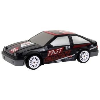 Autko Sportowe Zdalnie Sterowane R/C 1:24 Czarne Wymienne Koła