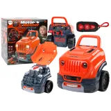 Pomarańczowy warsztat auto do rozkręcania dla dzieci rozwijający zdolności manualne