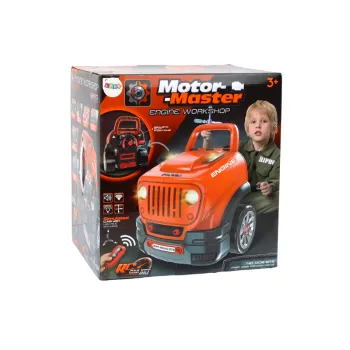 Pomarańczowe auto edukacyjne z otwieraną maską i funkcją realistycznej zabawy