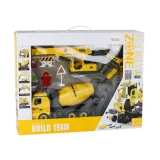 Zabawka budowlana z efektami świetlnymi, dźwiękiem i zestawem znaków drogowych