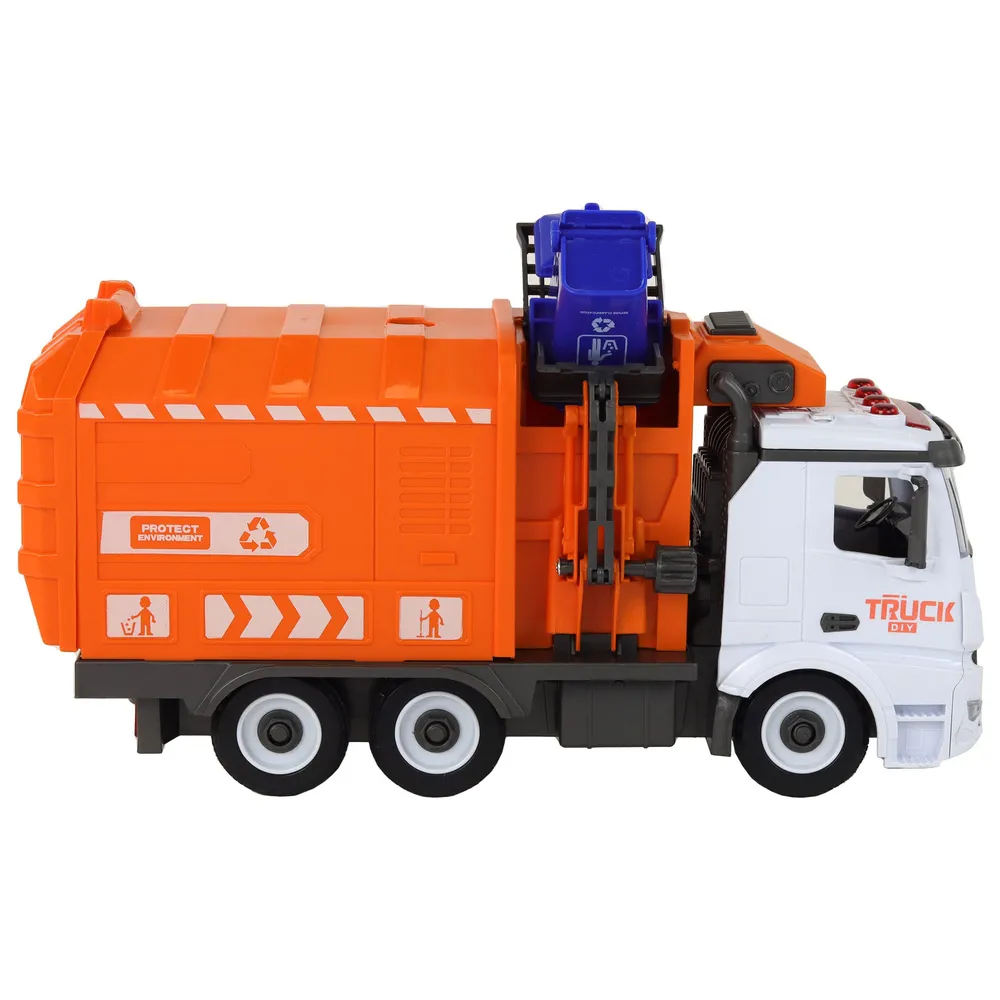 Zabawka śmieciarka do składania z elementami wspierającymi rozwój techniczny