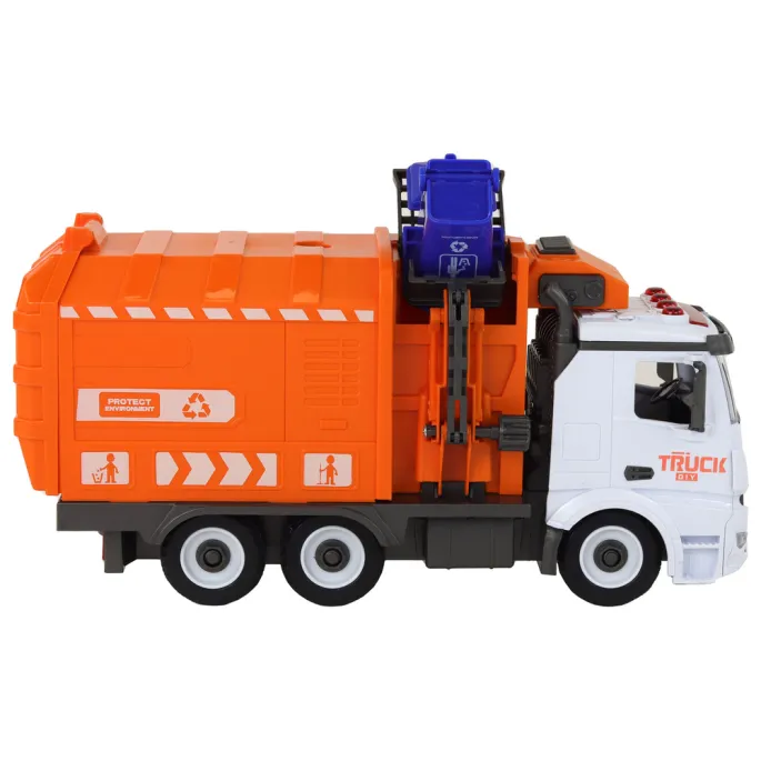 Zabawka śmieciarka do składania z elementami wspierającymi rozwój techniczny