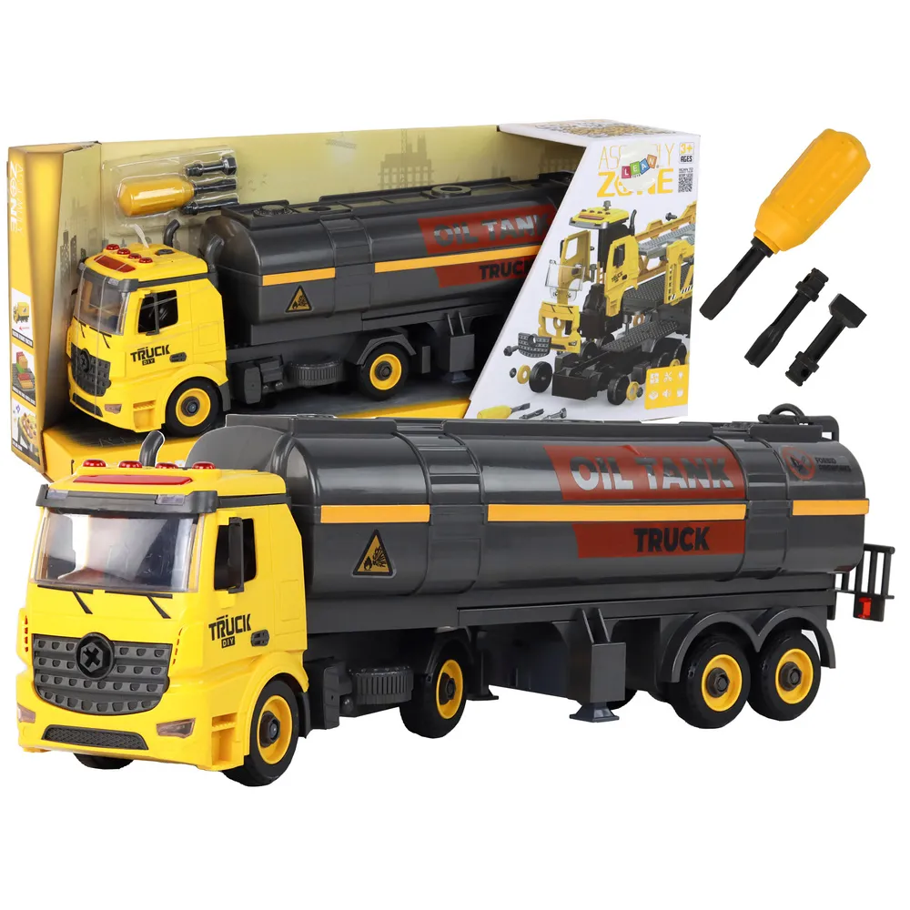 Żółta cysterna DIY do skręcania i rozkręcania z efektami świetlnymi