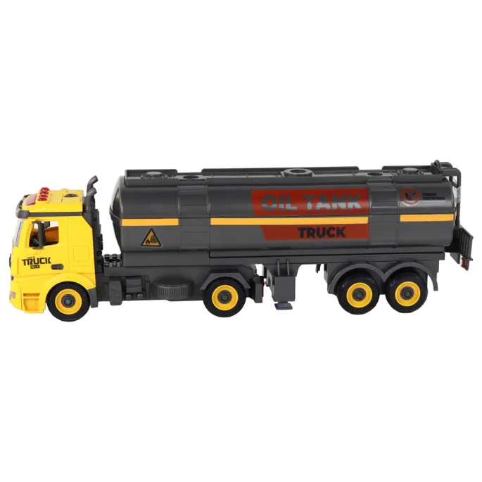 Zestaw konstrukcyjny cysterna żółta ze śrubokrętem i bateriami