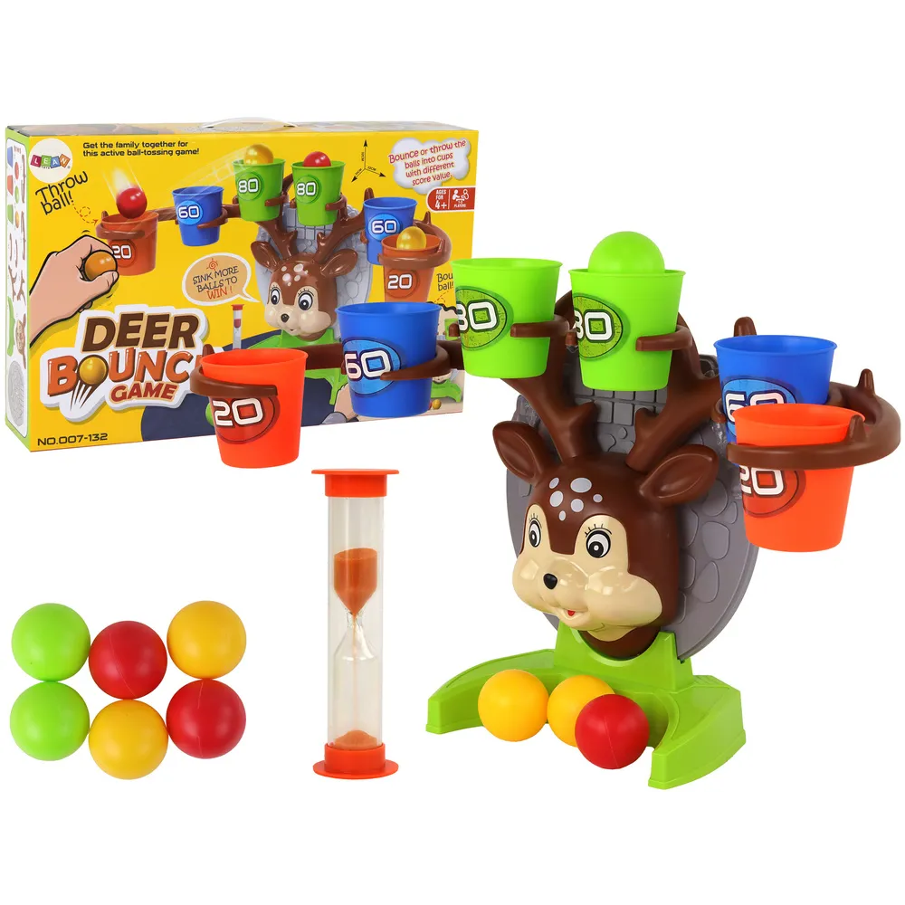 Gra zręcznościowa rzucanie piłeczką z jelonkiem do zabawy dla dzieci