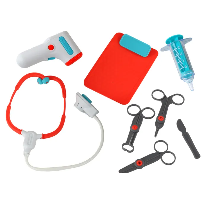 Wózek lekarski z akcesoriami medycznymi do zabawy w lekarza dla maluchów