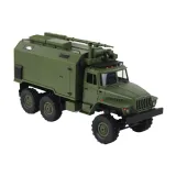 Model RC ciężarówki wojskowej WPL B-36 z widocznymi reflektorami LED