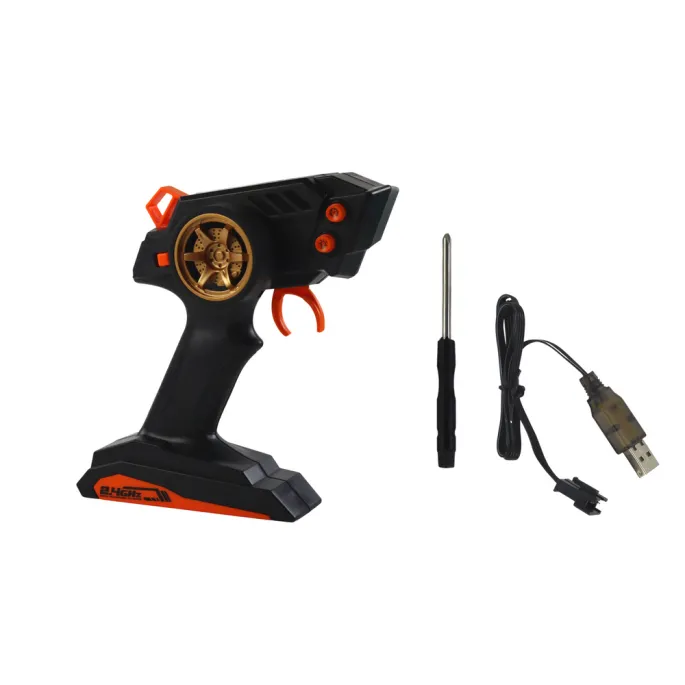 Auto RC 1:10 z akumulatorem 7.4V na tle białym