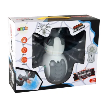 Komplet: duży zdalnie sterowany pająk, pilot i opakowanie produktowe