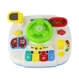 Stolik edukacyjny dla maluchów z pianinkiem oraz obrazkami pojazdów