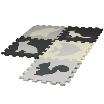 Miękkie Puzzle Mata Kontrastowa Edukacyjna Pianka EVA Szare 28 ele.