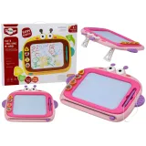 Tablica Magnetyczna Do Malowania 4 Kolory Znikopis 4 Pieczątki Różowa