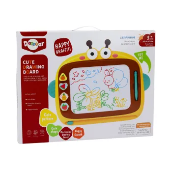 Tablica Magnetyczna Do Malowania 4 Kolory Znikopis 4 Pieczątki Różowa