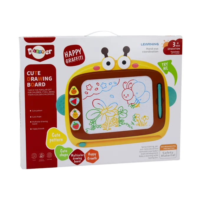 Tablica Magnetyczna Do Malowania 4 Kolory Znikopis 4 Pieczątki Różowa