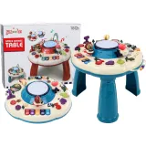 Interaktywny stolik edukacyjny z pianinkiem i bębenkiem w kolorze niebieskim