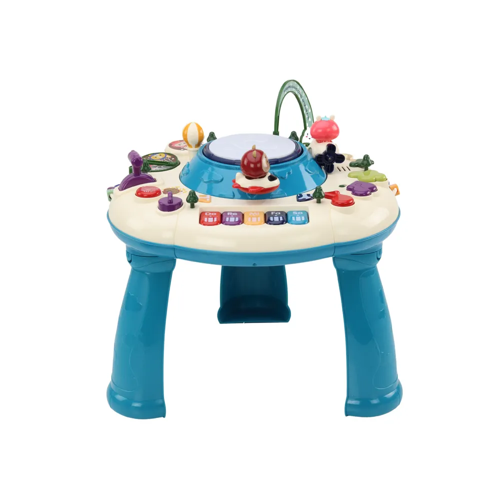 Zabawka wielofunkcyjna dla maluchów z pianinkiem, bębenkiem i przekładkami