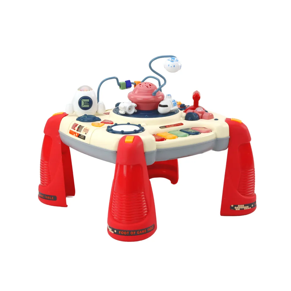 Edukacyjny stoliczek Kosmos z karuzelą rakiet i elementami muzycznymi
