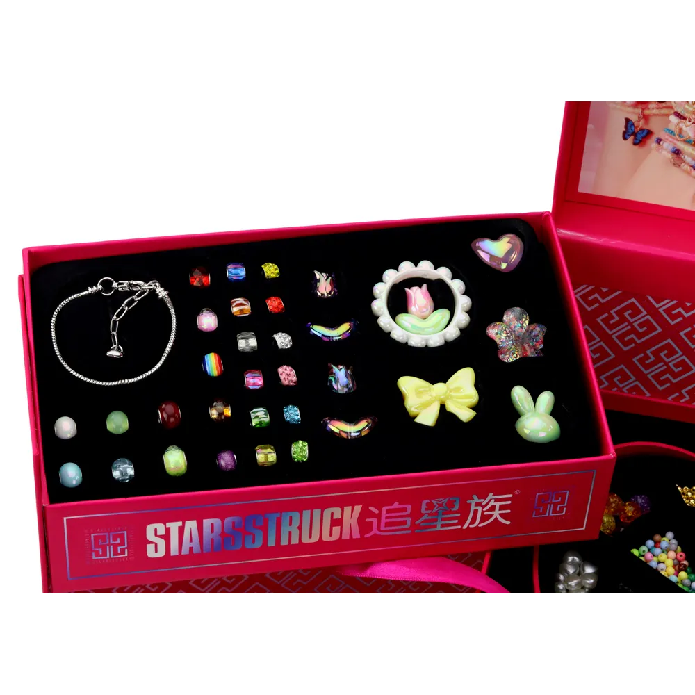 Podgląd szkatułki do robienia biżuterii z trzema półkami