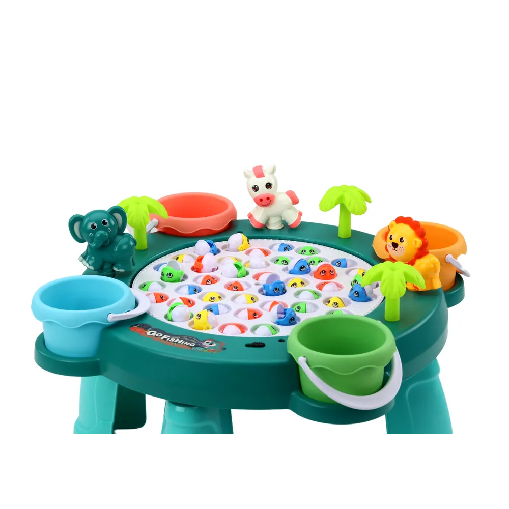 Dziecięca gra zręcznościowa łowienie rybek, zielony stoliczek