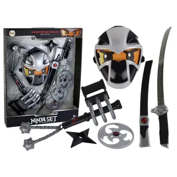 Ninja Zestaw Wojownika Miecz Maska Shuriken Dyski Pazury Kiścień
