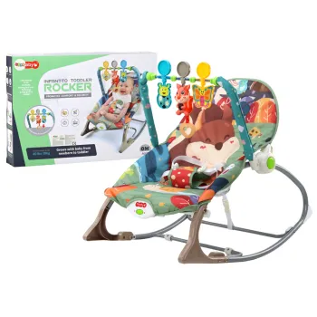 Bujaczek 2w1 leżaczek z motywem liska i pałąkiem z zabawkami