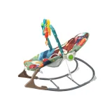 Leżaczek dziecięcy z zawieszkami: lisek, biedronka i motylek