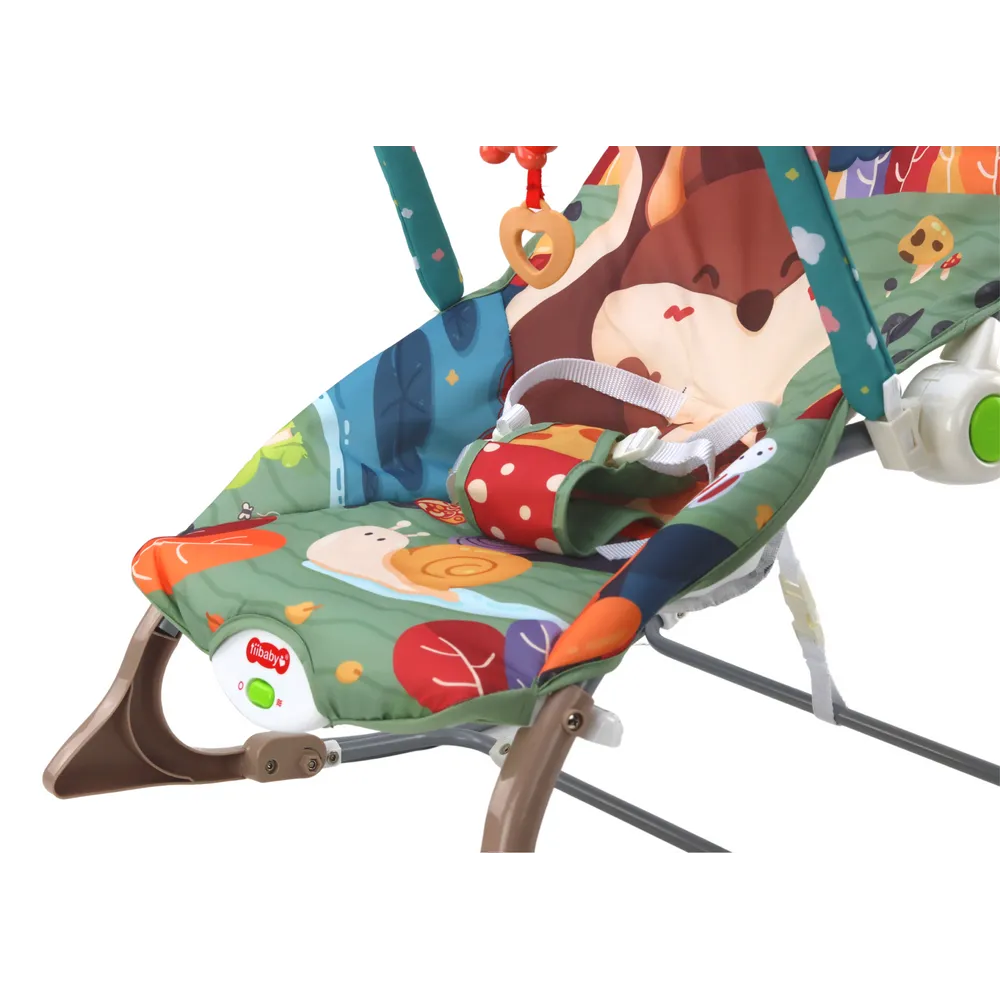 Interaktywny leżaczek 2w1 z dźwiękową zabawką lisek