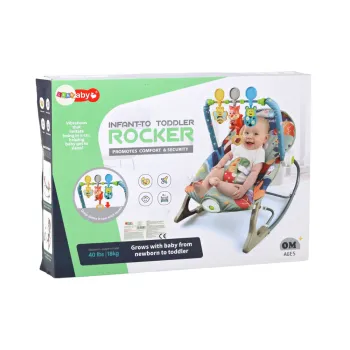 Wielofunkcyjny bujaczek dla niemowlaka z funkcją uspokajających wibracji