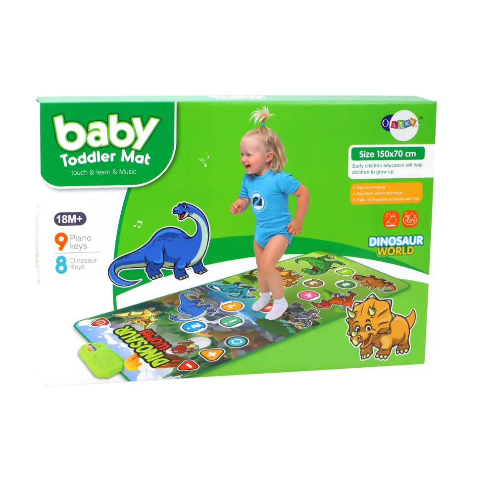 Mata taneczna 150x70 cm z realistycznymi odgłosami dinozaurów