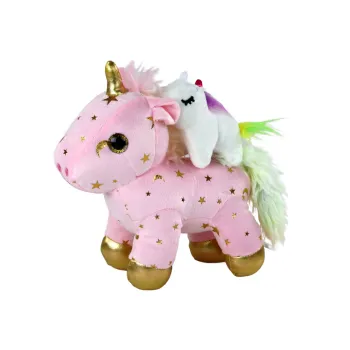 Różowy pluszak jednorożec w gwiazdkowy wzór z melodią