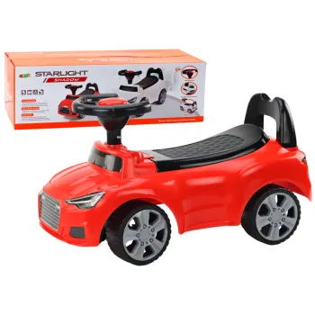 Czerwony samochód jeździk QX-3396 z oparciem widok z boku