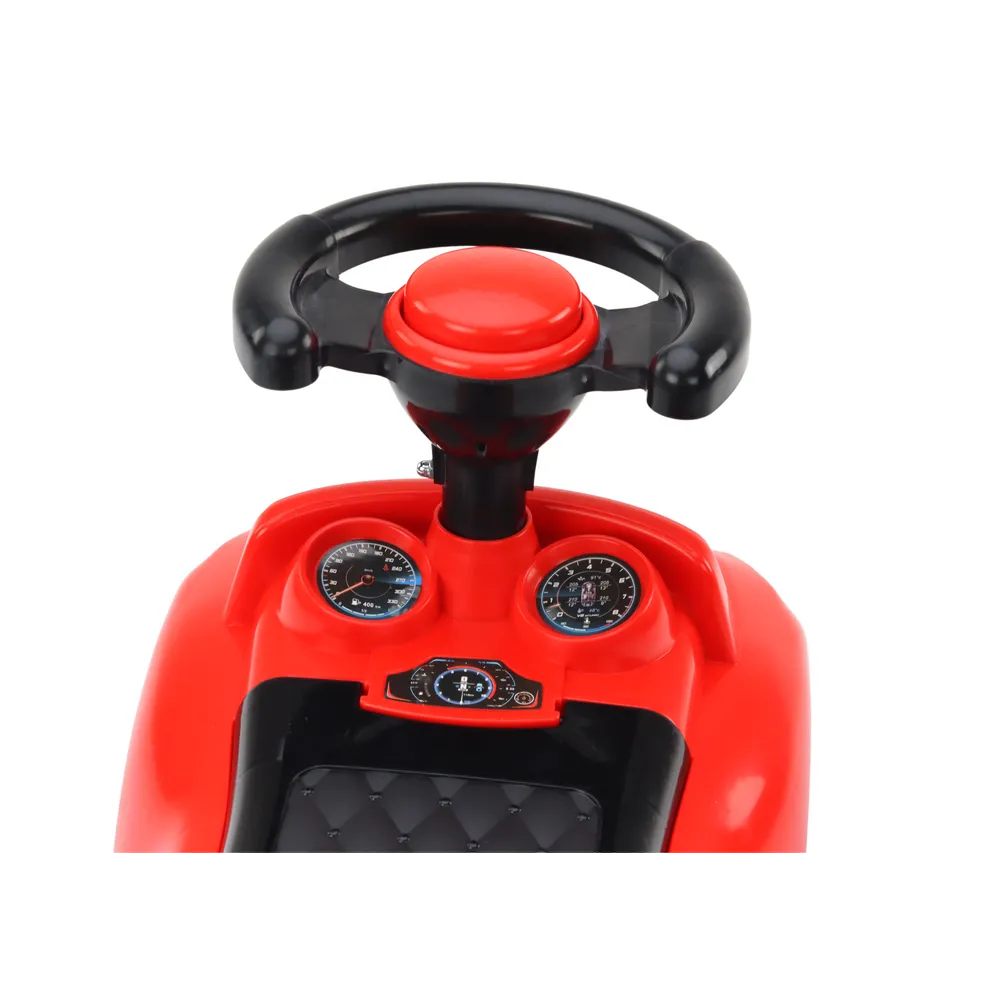 Bezpieczny jeździk dla dziecka z oparciem i stabilnymi kołami