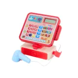 Stanowisko cukiernicze z realistyczną kasą i różnorodnymi pączkami