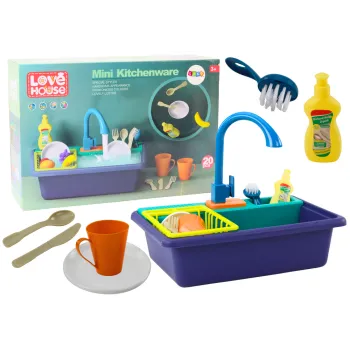 Elektryczny zlewozmywak dla dzieci z obiegiem wody i suszarką na naczynia