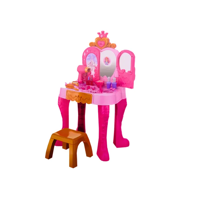 Zestaw toaletka dziecięca z sensorem gestu i różowymi dodatkami