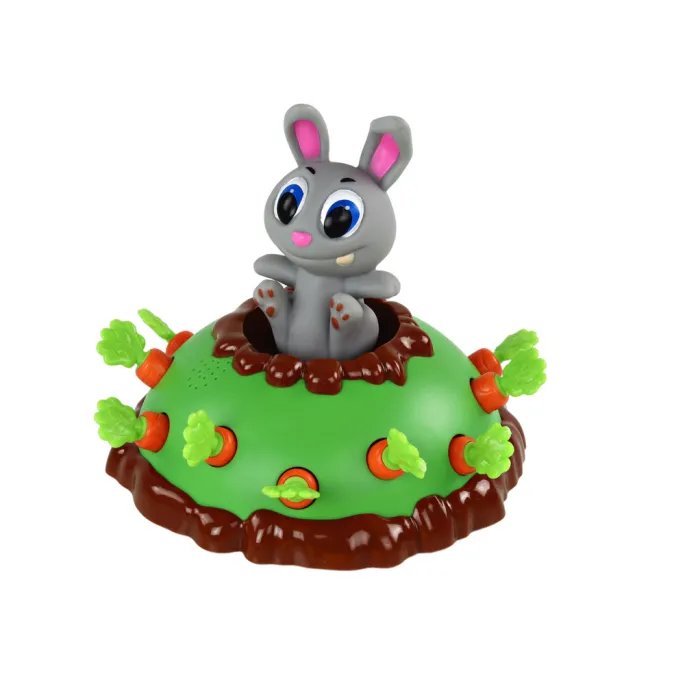 Pole marchewkowe z figurką królika i zestawem marchewek – gra zręcznościowa
