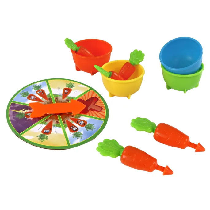 Elementy gry rodzinnej Skaczący Królik Wyrwij Marchewki z tarczą i koszami