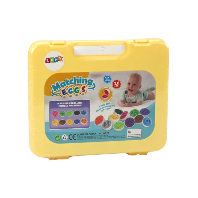 Praktyczna żółta walizka z 26 edukacyjnymi jajkami do zabawy