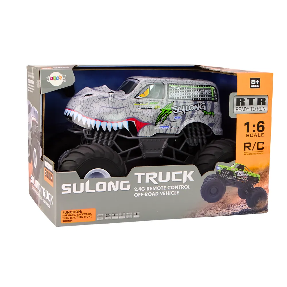 Widok auta RC Dinozaur z efektami dźwiękowymi i akumulatorem