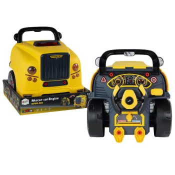 Żółty autobus warsztat dziecięcy do rozkręcania z narzędziami