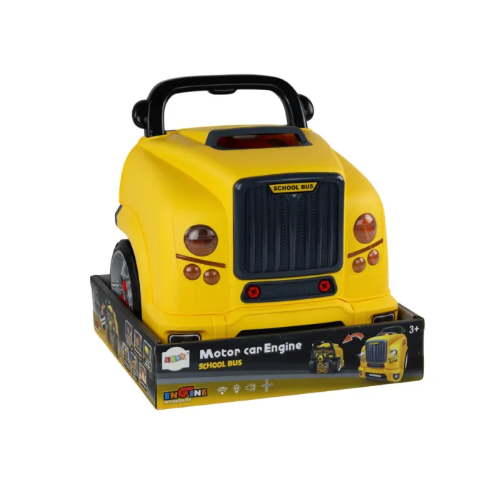 Zestaw narzędzi i autobus do nauki mechaniki dla dzieci powyżej 3 lat